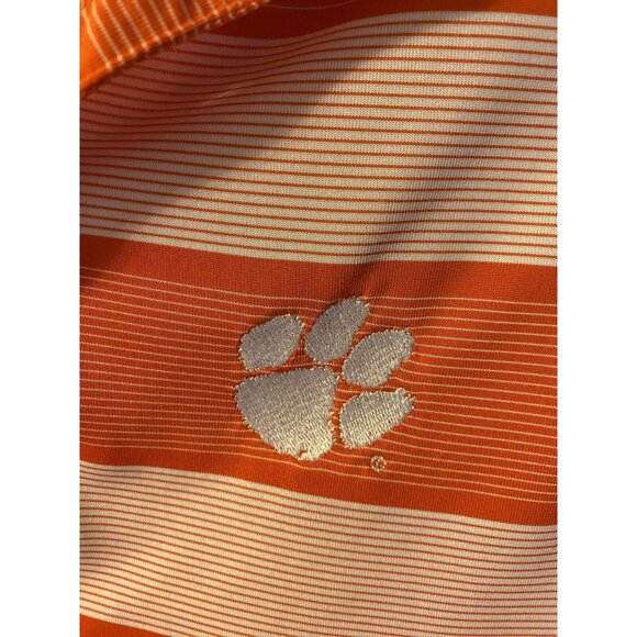 Clemson Tigers Polo Men's Small Ping Golf Orange/White Stripe Embroidered Shirt - Picture 3 of 4